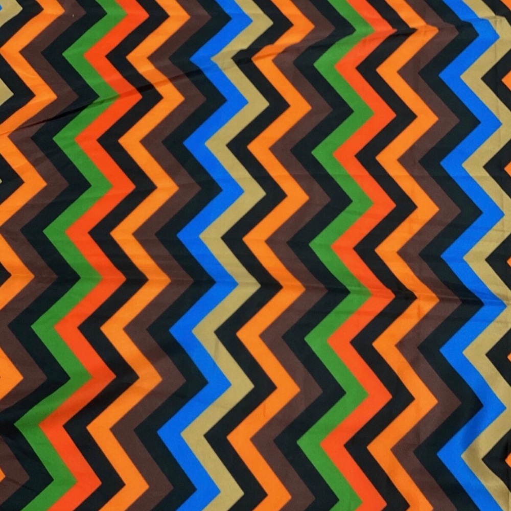 Chevron Patterned Multicolor Poly Print Fabric - Picture 3 of 4